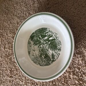 Green and White Christmas Snow pie plate